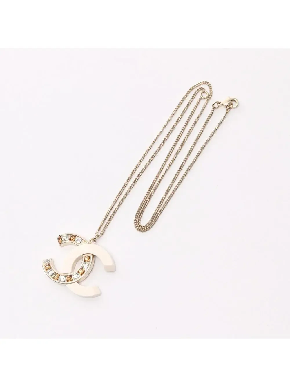 Chanel Cc Logo Pendant Necklace Metal #287893C13B